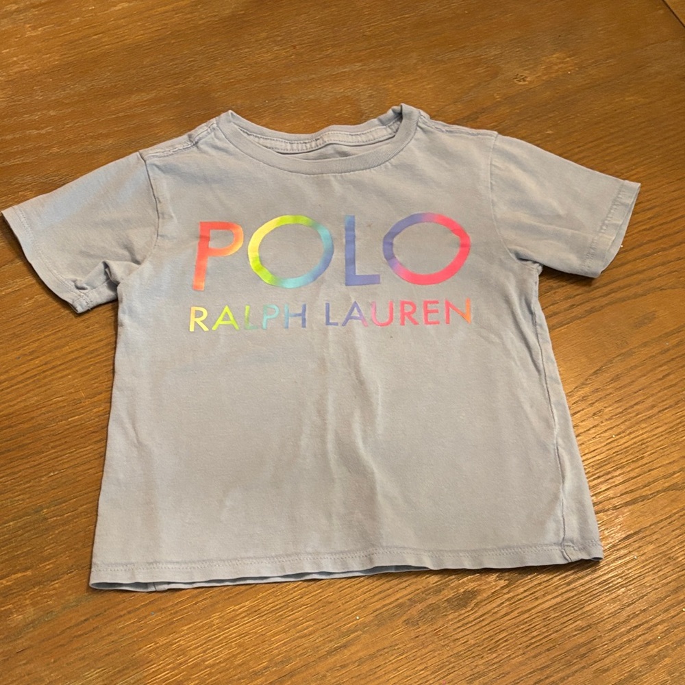 Polo by Ralph Lauren Kids Light Blue Tee with Multicolor Logo